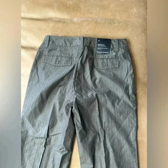 Banana Republic Martin Fit Pants Cropped Brown Striped Womens Size 10 $78 MSRP - Picture 11 of 13